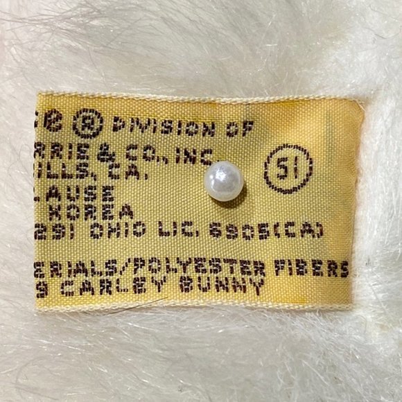 Vintage Applause White Easter Bunny 8" Stuffed Plush - Bonnet Straw Basket Eggs - Picture 11 of 12